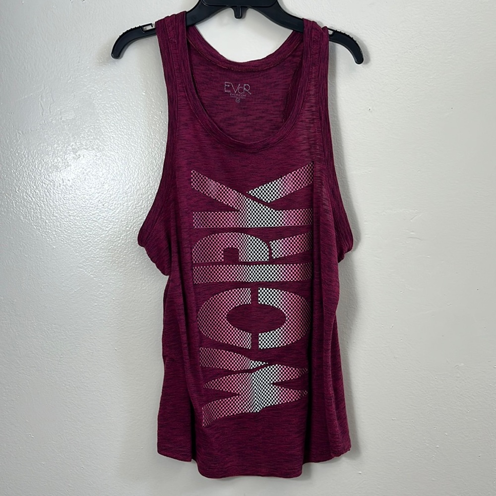 EVcR tank top purple “work” athletic women’s size M